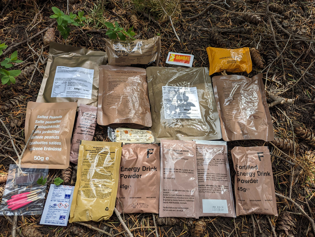 British Armed Forces 24 hour Operational Ration Pack MRE Field Test Re