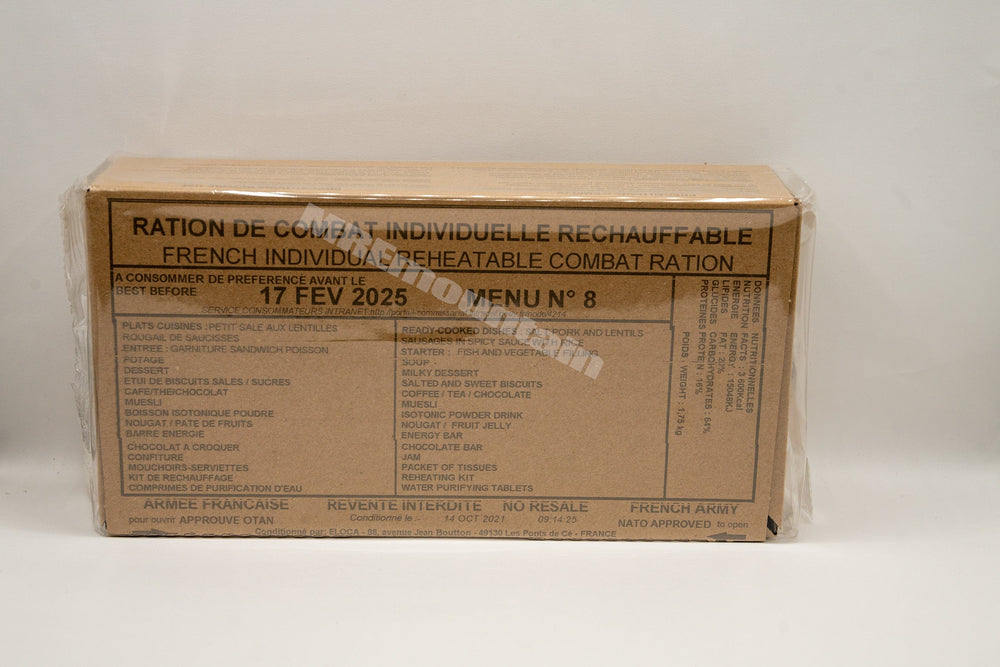 French Armed Forces RCIR 24 hr combat ration pack MRE