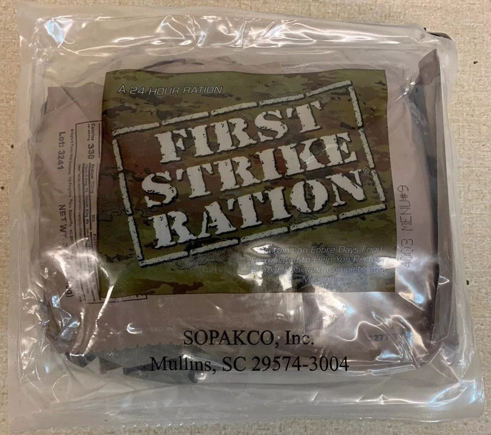 USA First Strike Ration 24 hour MRE best by 2026