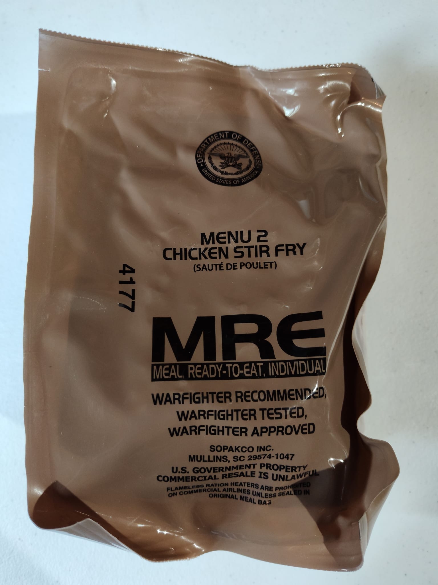 米軍実物 MRE/WORNICK MEAL ReadyToEat レーション 4個｜その他