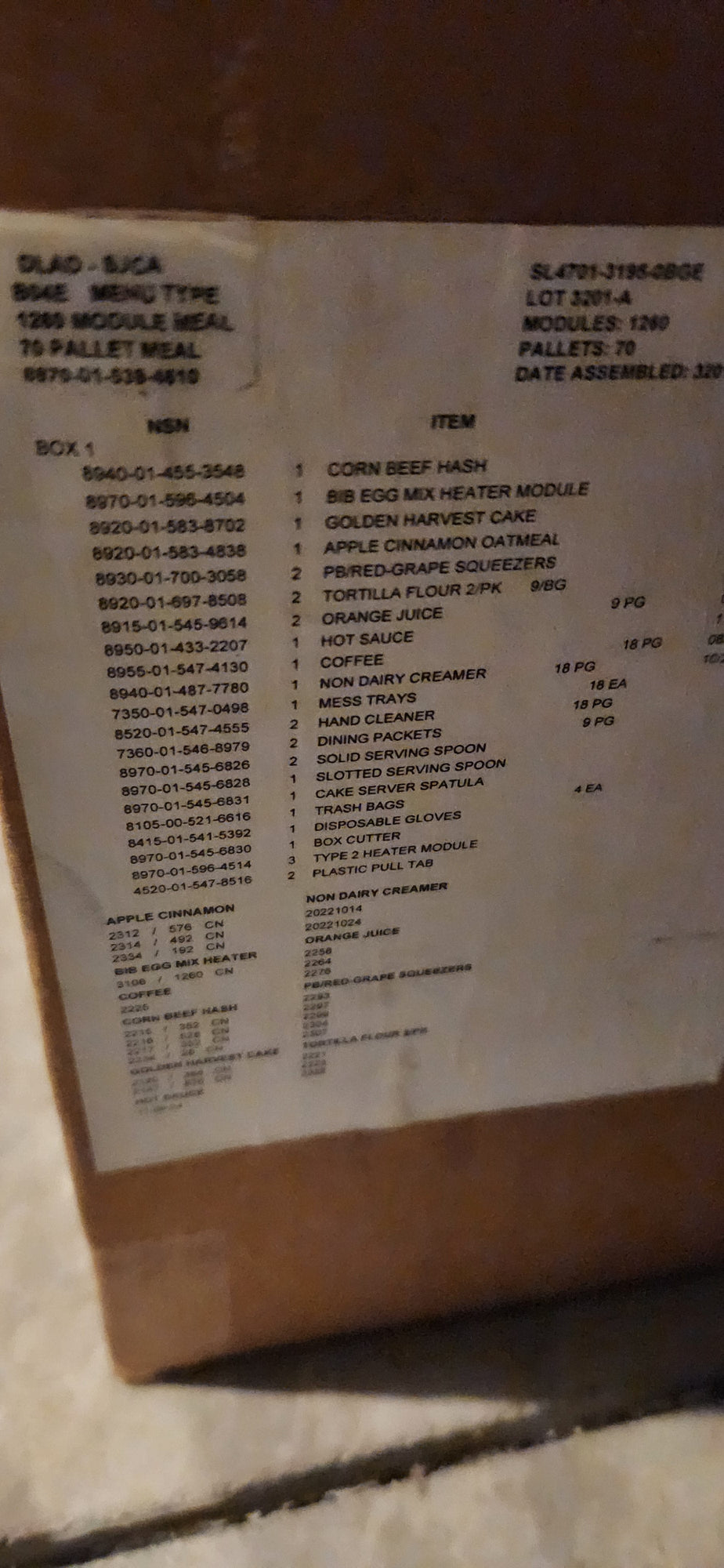 Ration de combat Commando, Menu 21 photo 2 étanche, D.D.M 2028 Ration de combat Commando, Menu 21 photo 2 étanche, D.D.M 2028