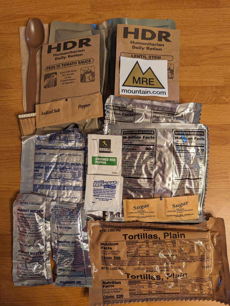 Daily Ration Model USA Humanitarian MRE Ration Pack - Set of 5 Meals | Foreign MREs for ...