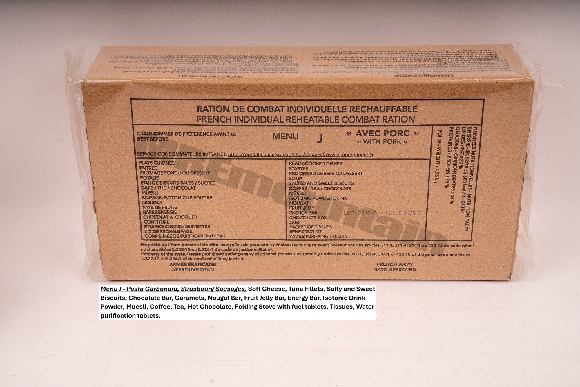French Combat Ration French Armed Forces RCIR MRE – Gourmet Combat Ration Pack | Foreign ...