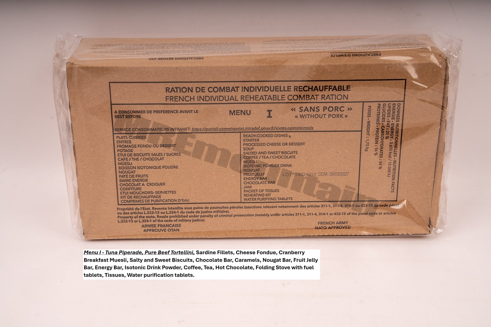 French Combat Ration French Armed Forces RCIR MRE – Gourmet Combat Ration Pack | Foreign ...