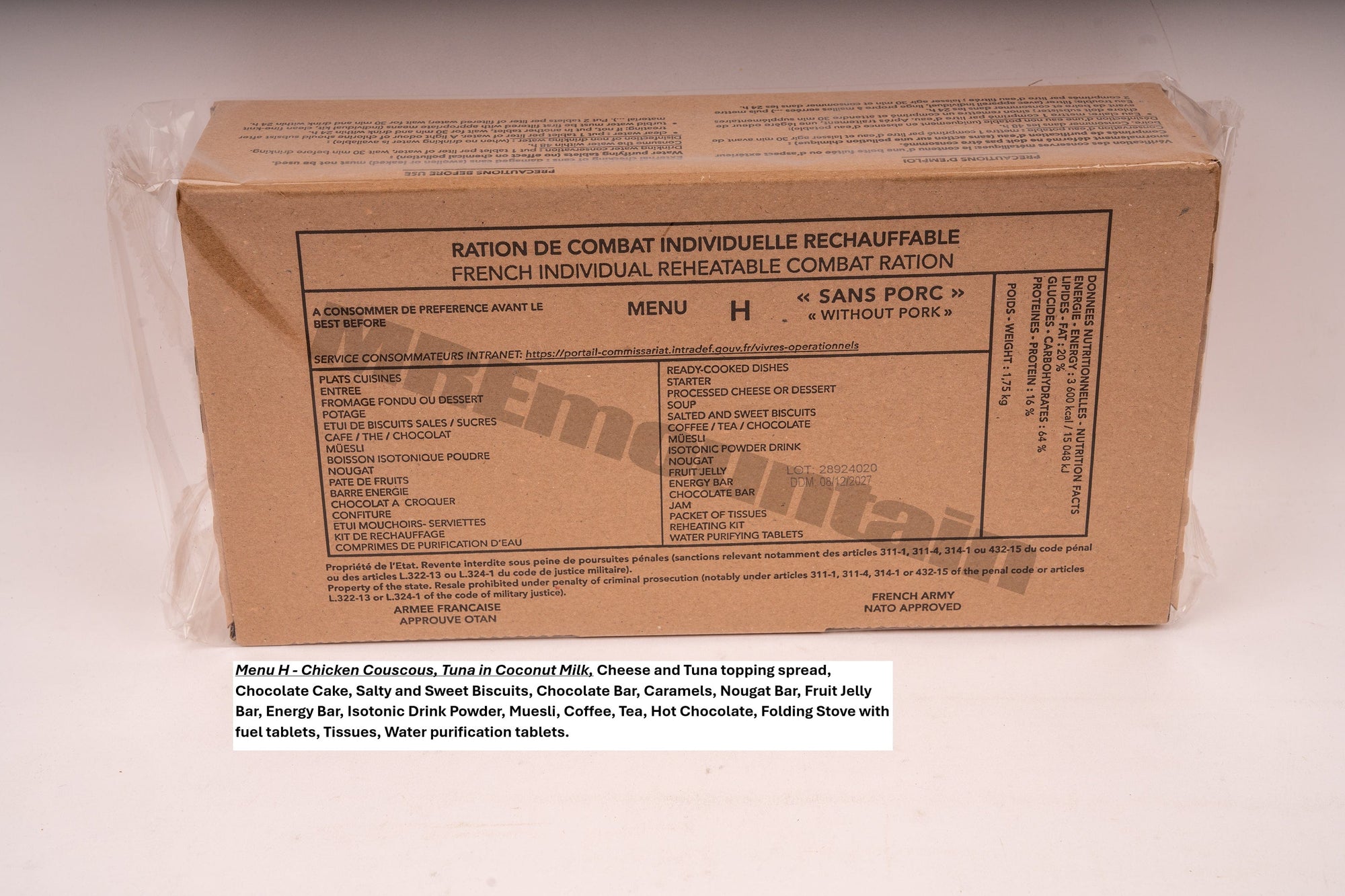 French Combat Ration French Armed Forces RCIR MRE – Gourmet Combat Ration Pack | Foreign ...