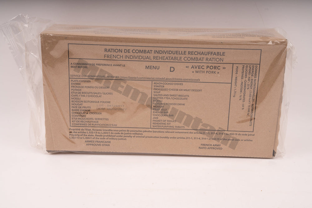 French Armed Forces RCIR 24 hr combat ration pack MRE