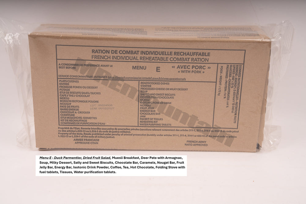 French Army Field Rations French Armed Forces RCIR MRE – Gourmet Combat Ration Pack | Foreign ...