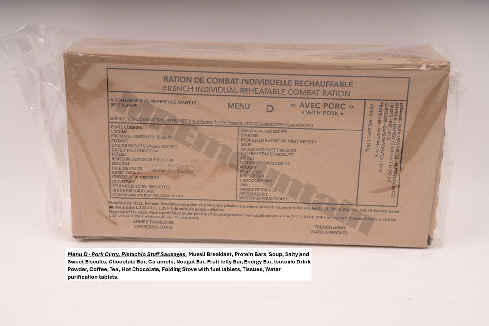 French Army Field Rations French Armed Forces RCIR MRE – Gourmet Combat Ration Pack | Foreign ...