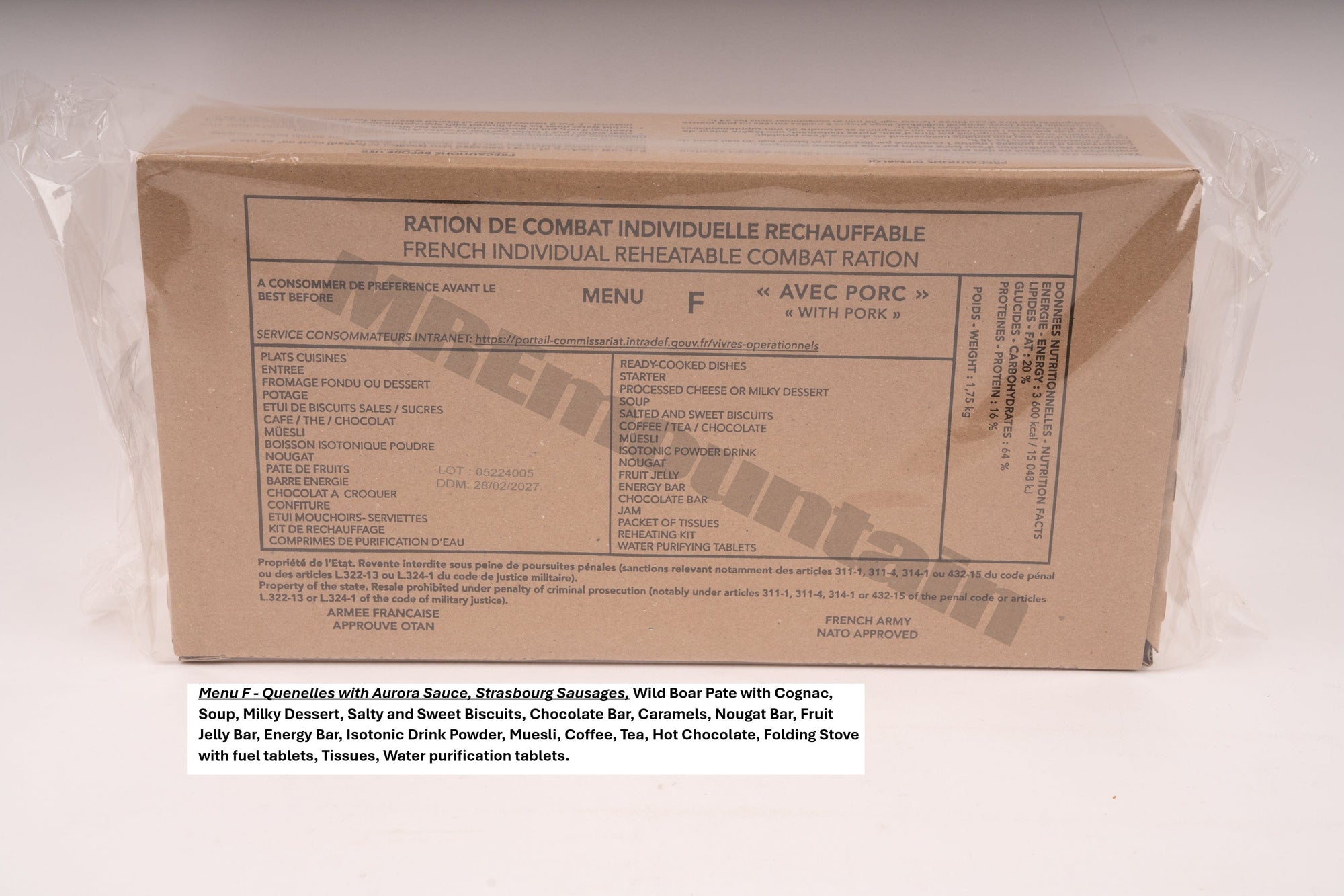 French Combat Ration French Armed Forces RCIR MRE – Gourmet Combat Ration Pack | Foreign ...