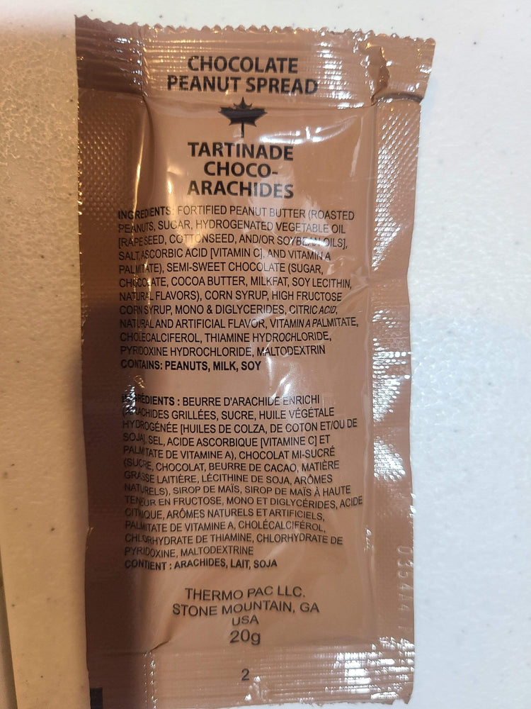 MRE Chocolate Peanut Butter Spread 20 pack