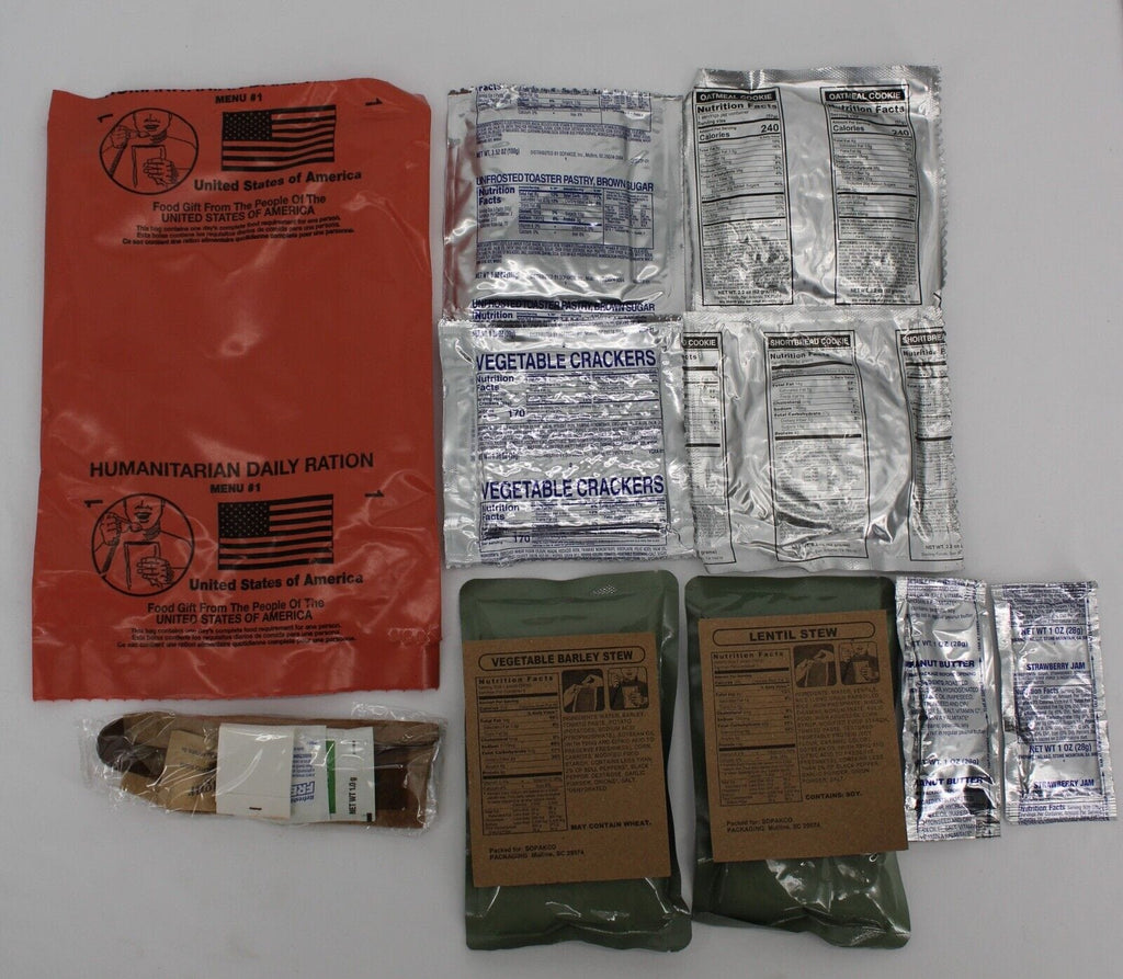 USA Humanitarian Daily Ration Set of 4 | Foreign and International MREs