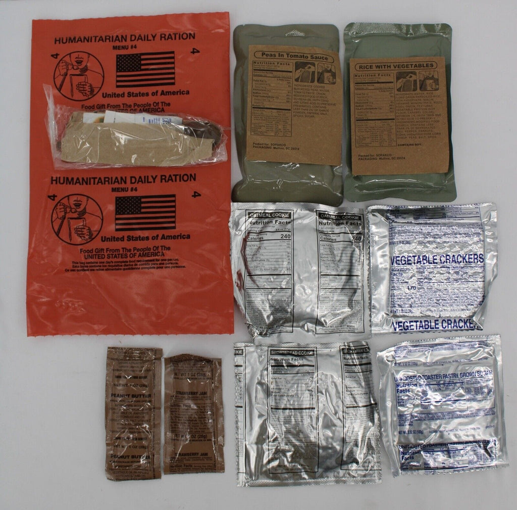 USA Humanitarian Daily Ration Set of 4 | Foreign and International MREs