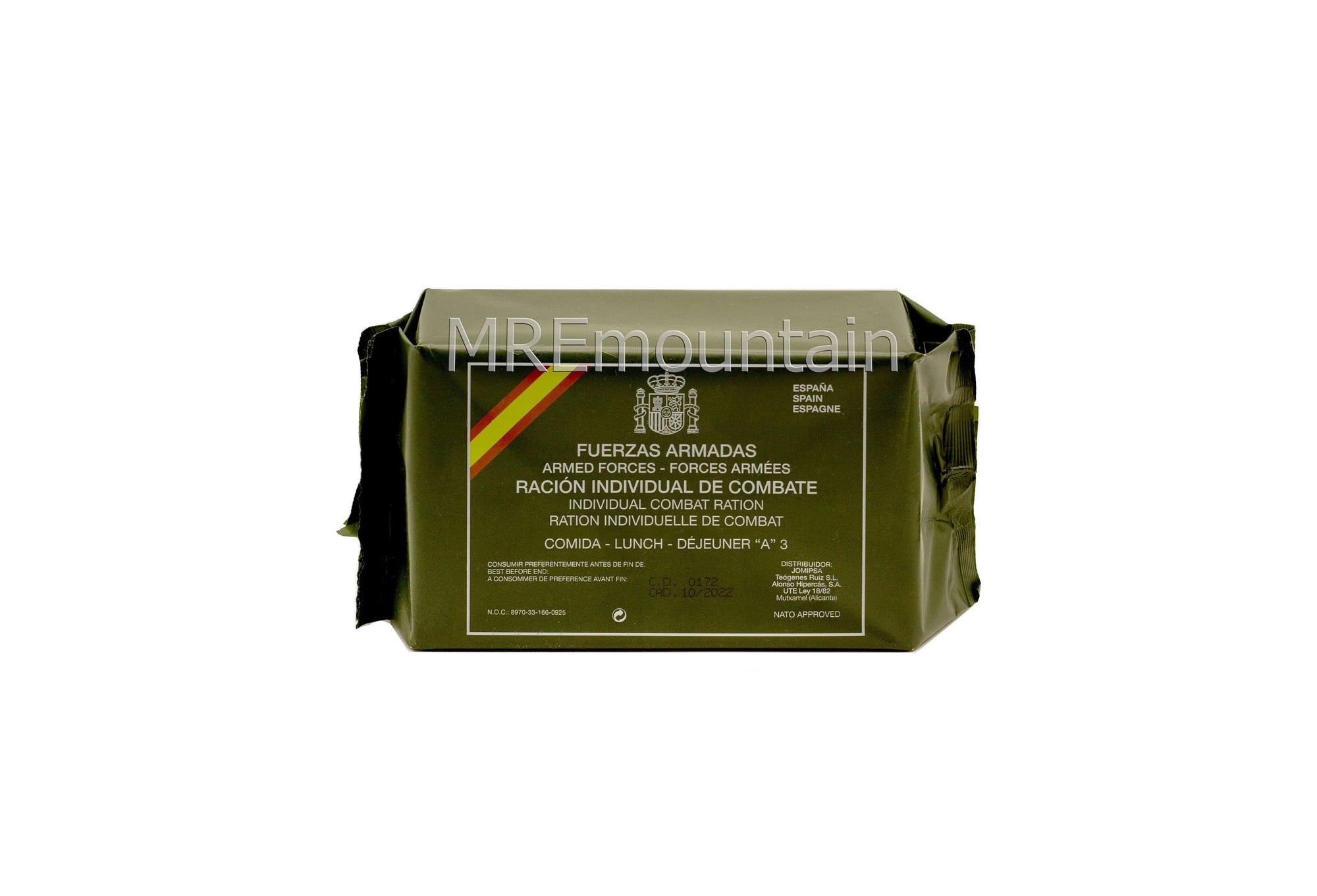 Spanish Armed Forces Individual Combat Ration (ICR) foreign MRE ...