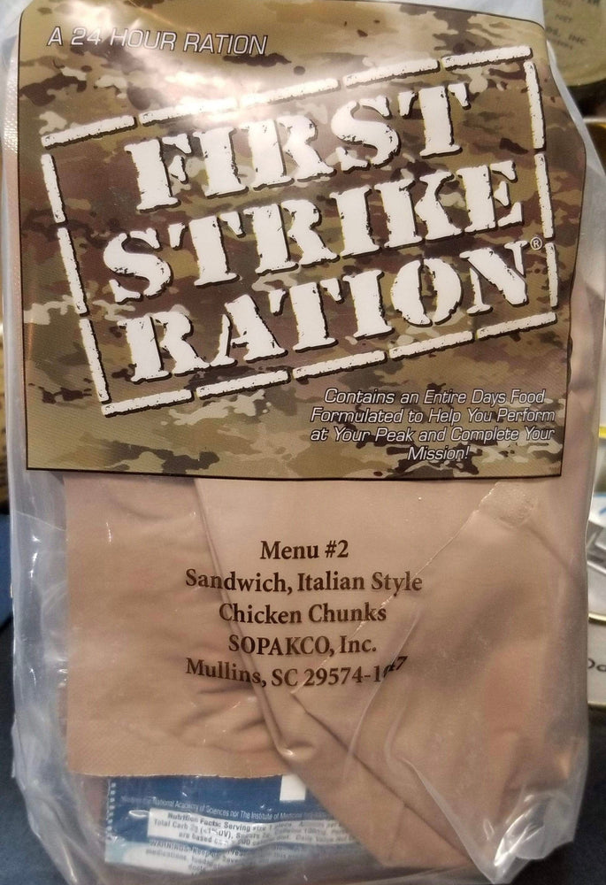 USA First Strike Ration 24 hour MRE best by 2026