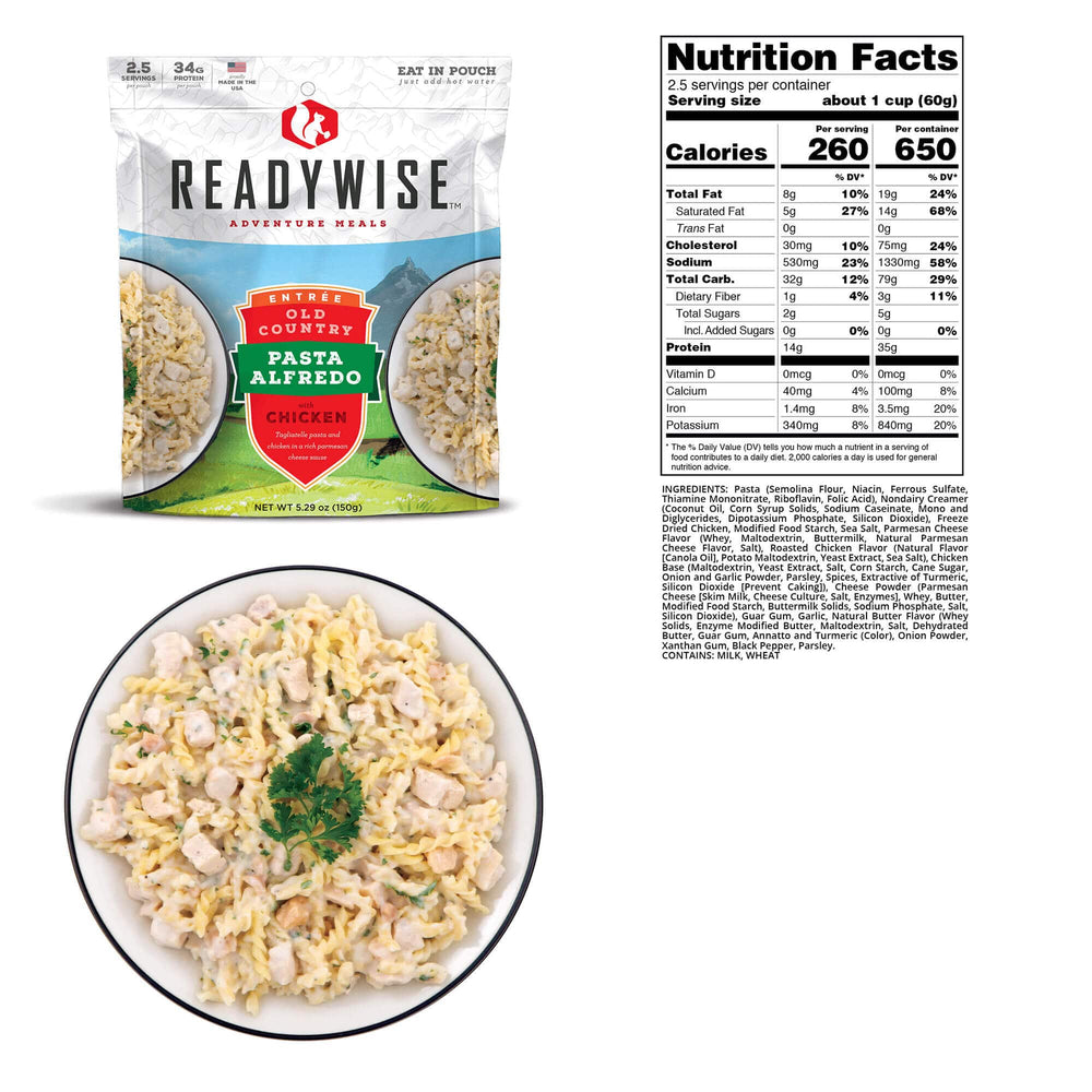 ReadyWise Old Country Pasta Alfredo with Chicken 6 count case