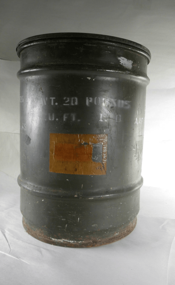 Vintage USA World War 2 1945 Ration Storage Drum